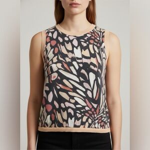 Free People Movement Women’s Love Tank Top in Neutral Butterfly Print Sz S